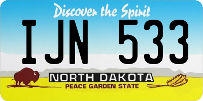 ND license plate IJN533