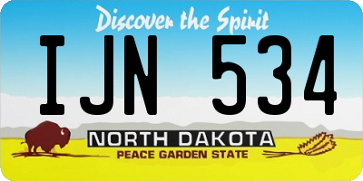 ND license plate IJN534