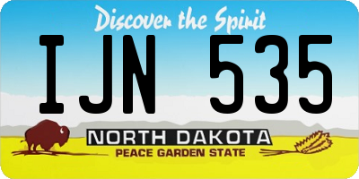 ND license plate IJN535