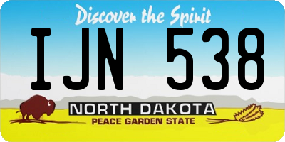 ND license plate IJN538