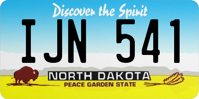 ND license plate IJN541