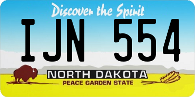 ND license plate IJN554