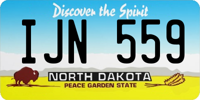 ND license plate IJN559