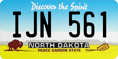 ND license plate IJN561