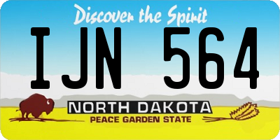 ND license plate IJN564