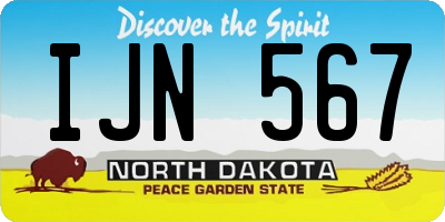 ND license plate IJN567