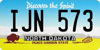 ND license plate IJN573