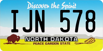 ND license plate IJN578