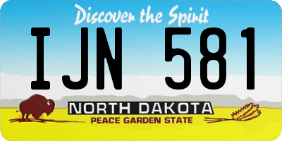 ND license plate IJN581