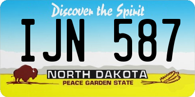 ND license plate IJN587