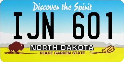 ND license plate IJN601