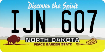 ND license plate IJN607