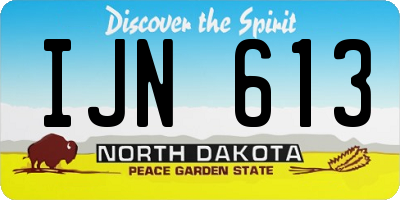 ND license plate IJN613
