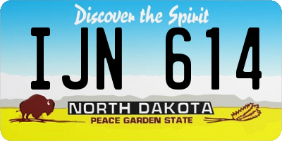 ND license plate IJN614