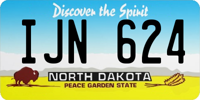 ND license plate IJN624
