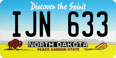 ND license plate IJN633