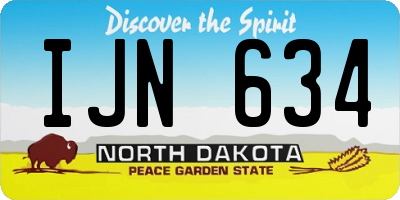 ND license plate IJN634