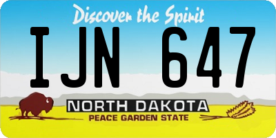 ND license plate IJN647