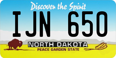 ND license plate IJN650