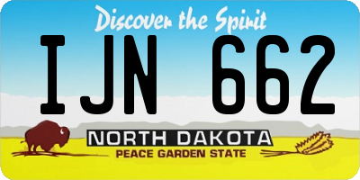 ND license plate IJN662