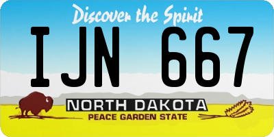 ND license plate IJN667