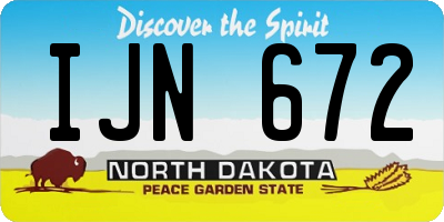 ND license plate IJN672