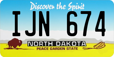 ND license plate IJN674