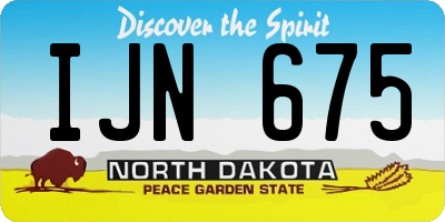 ND license plate IJN675