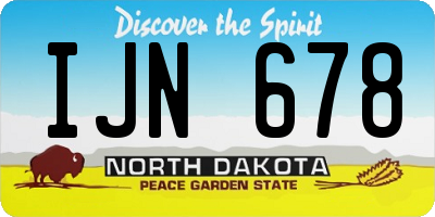 ND license plate IJN678