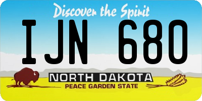 ND license plate IJN680