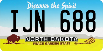 ND license plate IJN688