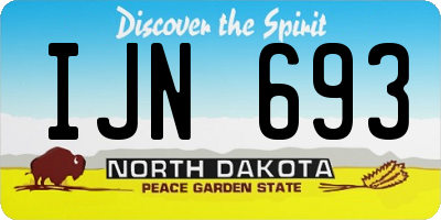 ND license plate IJN693