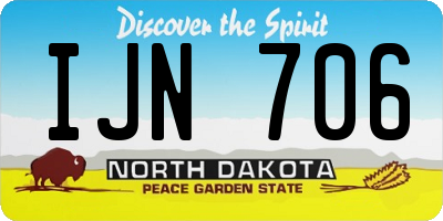 ND license plate IJN706