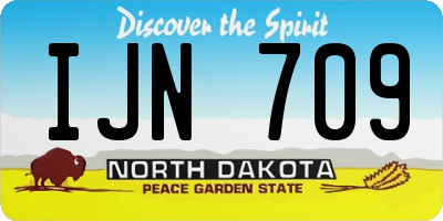 ND license plate IJN709
