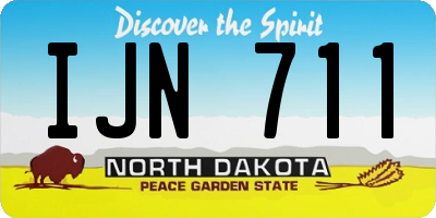 ND license plate IJN711