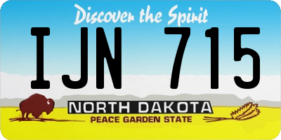 ND license plate IJN715