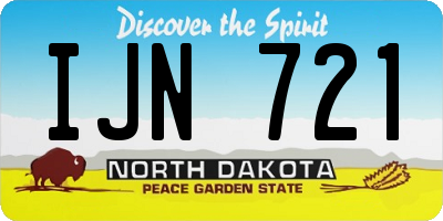 ND license plate IJN721
