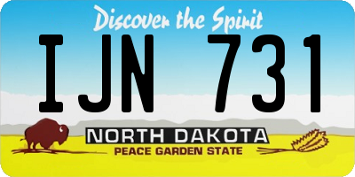 ND license plate IJN731