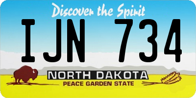 ND license plate IJN734