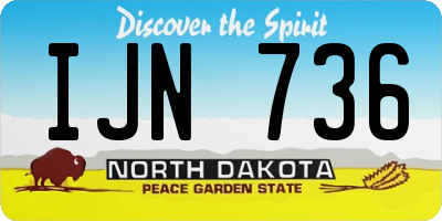 ND license plate IJN736