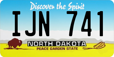 ND license plate IJN741