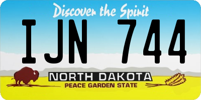 ND license plate IJN744