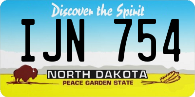 ND license plate IJN754