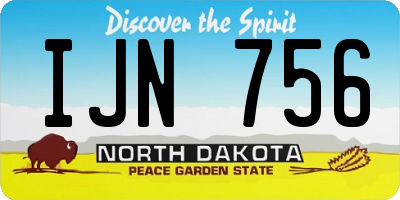 ND license plate IJN756