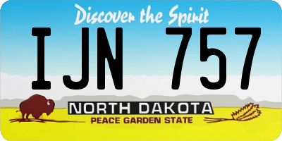 ND license plate IJN757