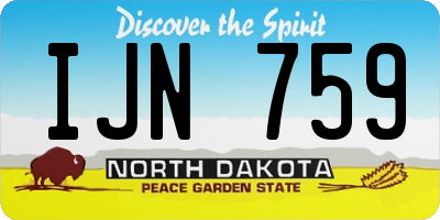 ND license plate IJN759