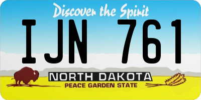 ND license plate IJN761