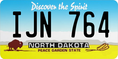 ND license plate IJN764