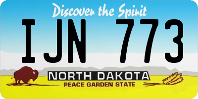 ND license plate IJN773