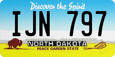 ND license plate IJN797